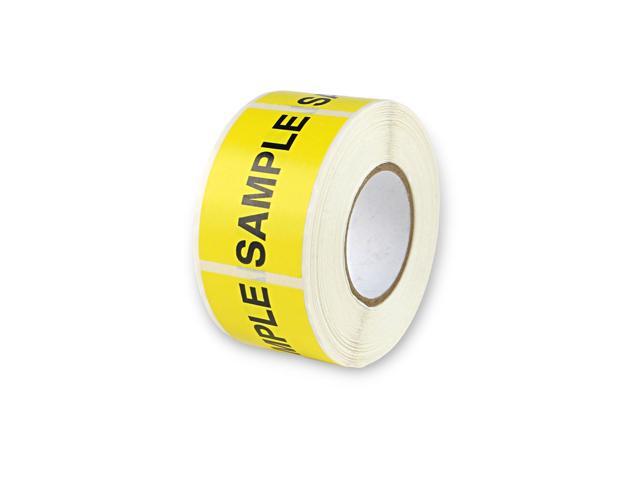 FindTape Production & Quality Control Labels [Manufactured in USA]: 1-3/8 in. x 2 in. (Yellow with Black 'SAMPLE' printing) *500-labels