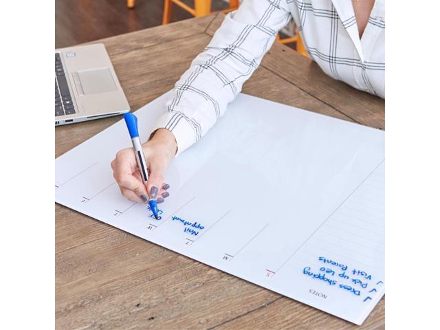 Quartet Glass Dry-Erase Desktop Weekly Planner: 17 in. x 0.611 yds. (White)
