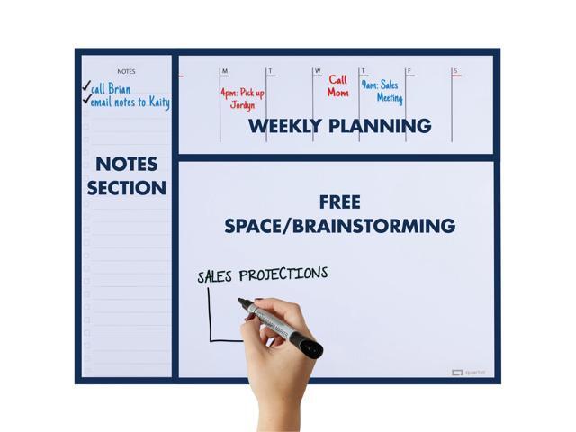 Quartet Glass Dry-Erase Desktop Weekly Planner: 17 in. x 0.611 yds. (White)