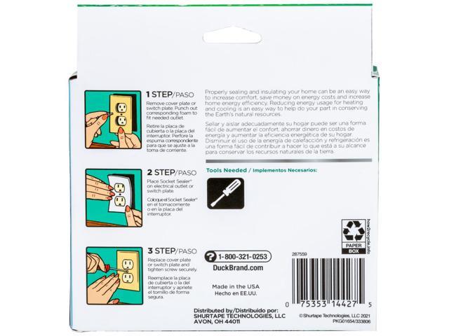 Duck Brand Wall Socket Sealers: 2-1/2 in. x 0.12 yds. (White) *12-pack