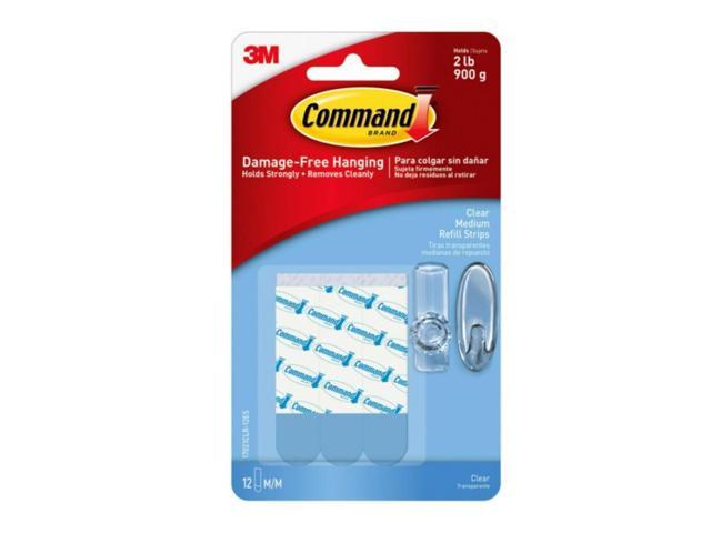 Command Medium Clear Refill Strips [Removable]: 12-pack (Clear)