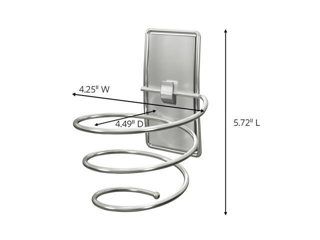 Command Hair Dryer Holder [Removable]: 1 Holder with Water Resistant Strips (Satin Nickel)