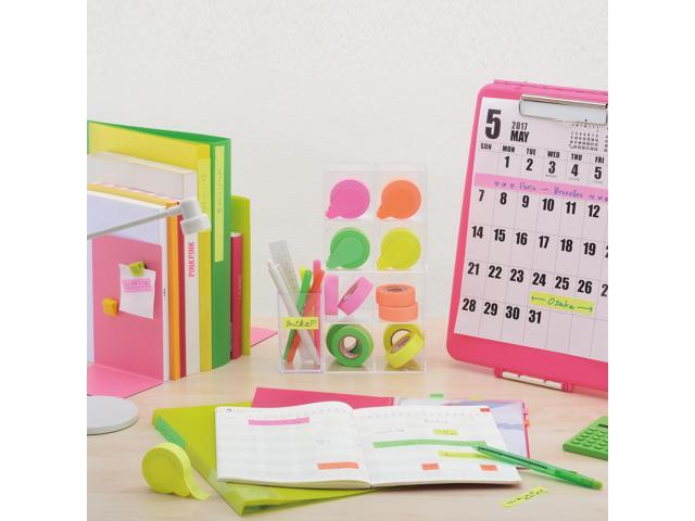 Yamato TapenFusen Pocket Size Sticky Note Dispenser: 3/5 in. x 33 ft. (Fluorescent Rose)