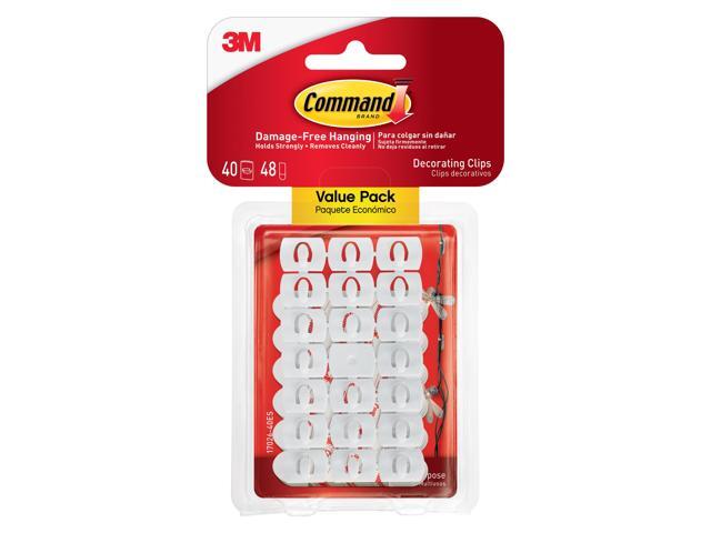 Command Decorating Clips, White, 40Clips 1702640ES
