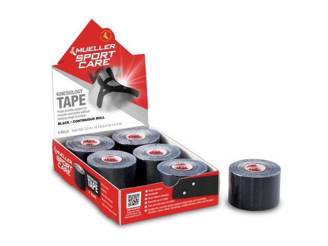 Mueller Continuous Roll Kinesiology Tape: 2 in. x 16.4 ft. (Black) *6-pack
