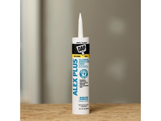 DAP ALEX PLUS All Purpose Acrylic Latex Caulk Plus Silicone: 2.8 fl oz. tube (White)