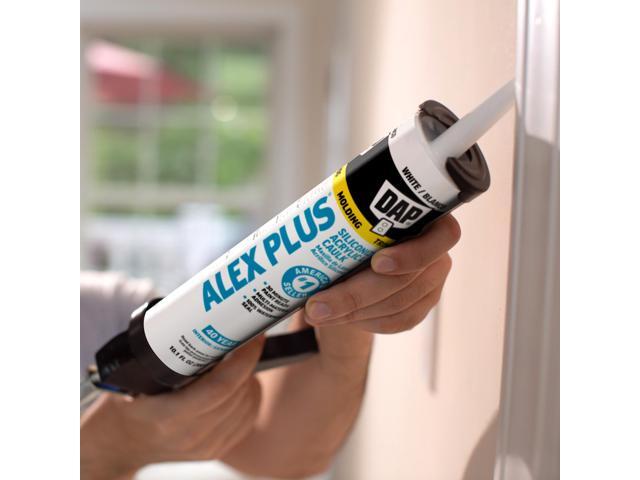 DAP ALEX PLUS All Purpose Acrylic Latex Caulk Plus Silicone: 2.8 fl oz. tube (White)