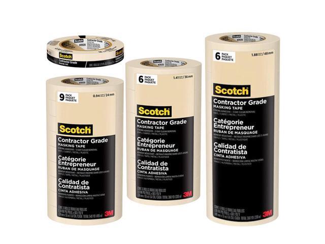 Scotch Contractor Grade Masking Tape (2020): 0.94 in. x 60 yds. (Tan) *6-pack