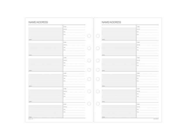 At-A-Glance Telephone & Address Planner Pages: 5-1/2 in. x 8-1/2 in. (White)