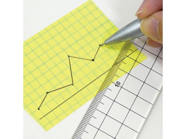Yamato Memoc Gridded Sticky Note Refills: 1 in. x 33 ft. (Fluorescent Yellow)