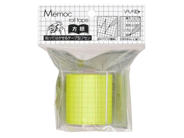 Yamato Memoc Gridded Sticky Note Dispenser: 2 in. x 33 ft. (Fluorescent Yellow)