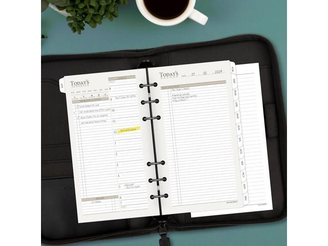 at-a-glance textured faux leather undated starter set, desk size, black (031-0340-05)