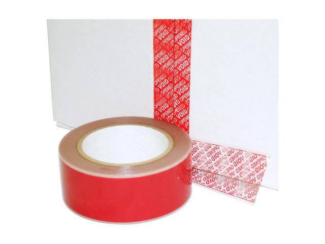 JVCC Tamper Evident Carton Sealing Tape (TEV-OV): 3 in. (72mm actual) x 55 yds. (Red with 'VOID' message if removed)