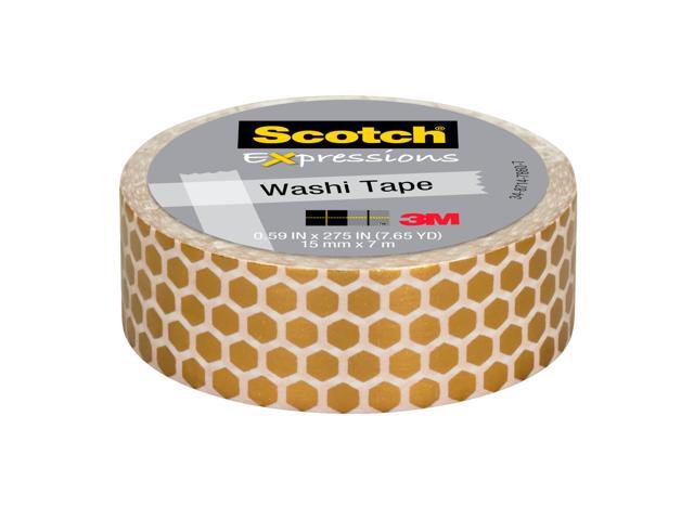 Scotch Expressions Foil Washi Tape: 0.59 in. x 393 in. (Gold Honeycomb)