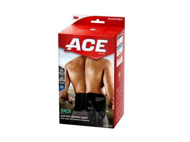 ACE Quick-Lace Adjustable Back Support: One Size / Adjustable (Black)