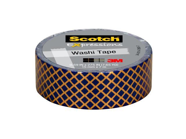 Scotch Expressions Foil Washi Tape: 0.59 in. x 393 in. (Navy Blue & Gold)