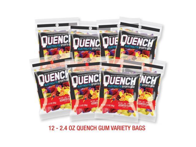 Mueller Quench Chewing Gum Variety Bag: 2.4 oz. bag / 12 bags (Lemon, Fruit, Orange, Grape) 17600