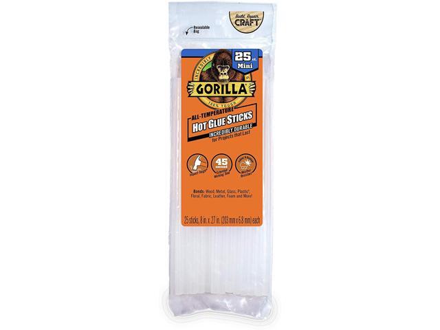 Gorilla Mini Size Hot Glue Sticks: 8 in. (Clear) *25 count mini-size 100348