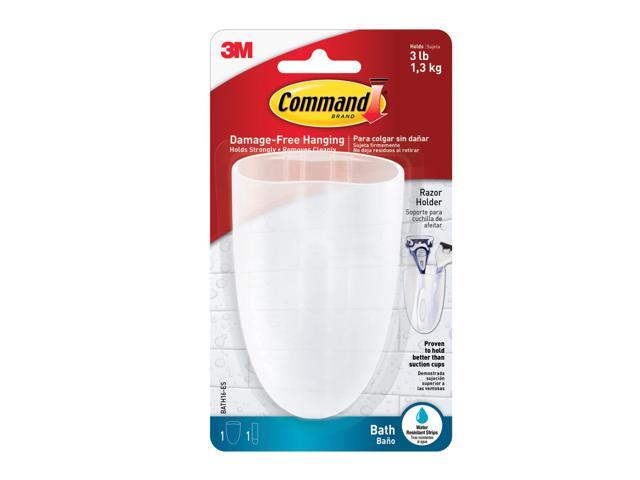 Command Toothbrush & Razor Holder: 2.5 in. x 4 in. x 1.5 in. (Clear Frosted) BATH16-ES