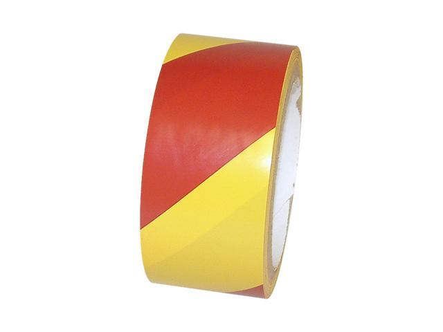 JVCC Hazard Warning Tape 6 mils thick: 2 in. (48mm actual) x 18 yds. (Magenta with Yellow stripes)