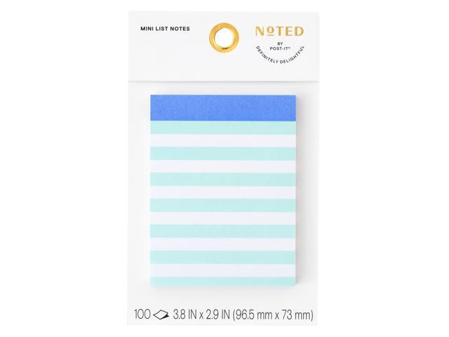 Post-it Noted Mini List Notes: 4 in. x 2.9 in. (Stripe Green) *100-sheets per pad / 1-pack NTD10-34-1