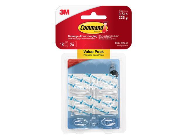 Command Clear Mini Hooks [Removable]: 18-pack (Clear) 17006CLR-18ES