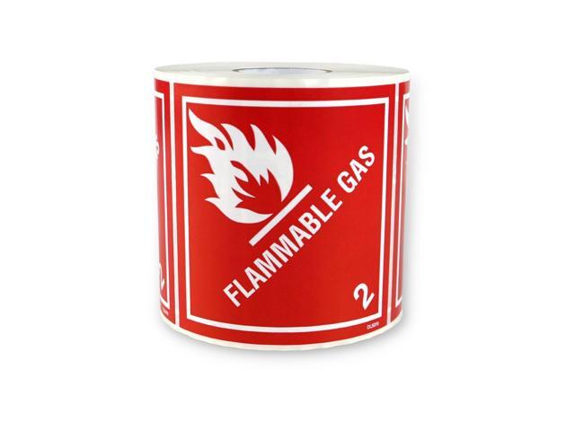 FindTape Regulated DOT Shipping Labels: 4 in. x 4 in. (FLAMMABALE GAS) *500-labels DL5070