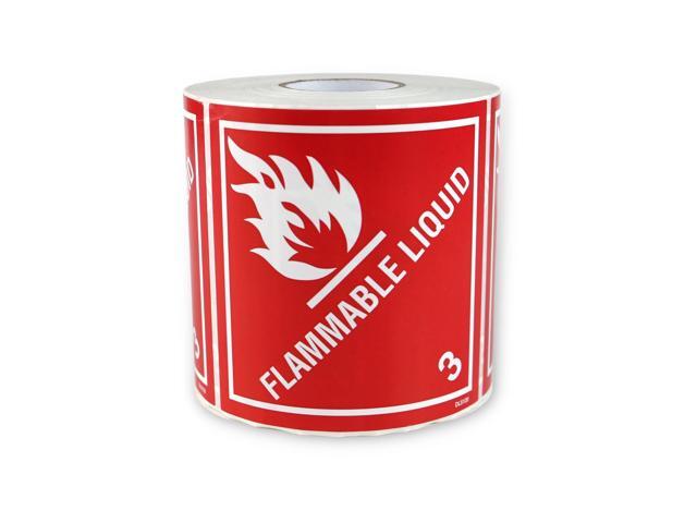 FindTape Regulated DOT Shipping Labels: 4 in. x 4 in. (FLAMMABALE LIQUID) *500-labels DL5120