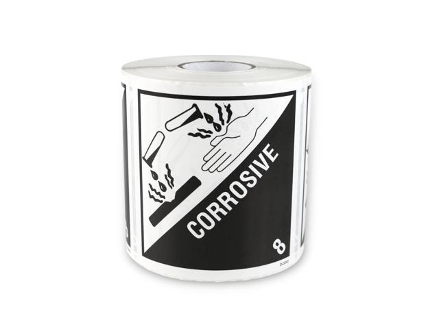 FindTape Regulated DOT Shipping Labels: 4 in. x 4 in. (CORROSIVE) *500-labels DL5240