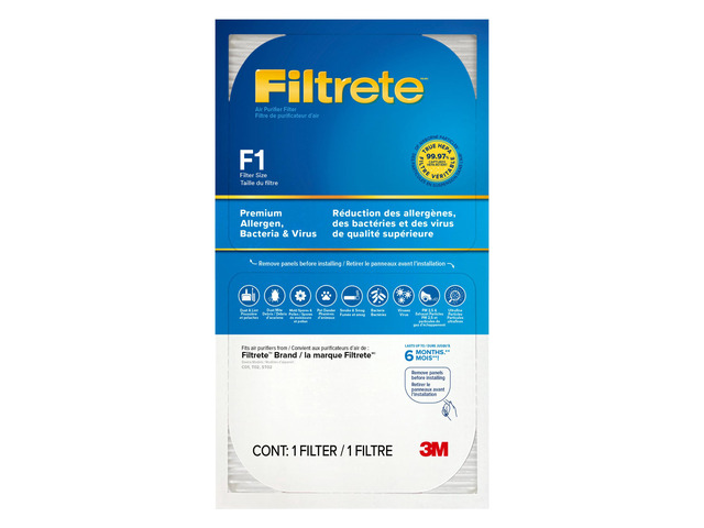 Filtrete F1 Allergen, Bacteria & Virus True HEPA Air Purifier Filter: for 310 Sq. Ft. Large Room Smart Air Purifier / new version (White) FAPF-F1N-2