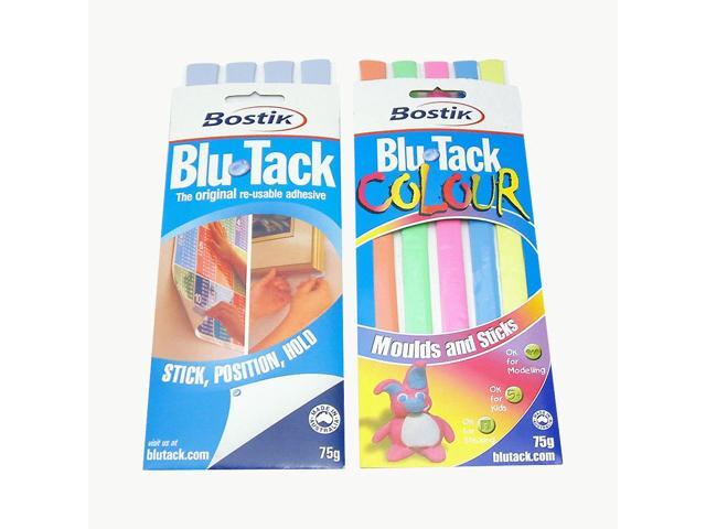 Bostik Blu-Tack Reusable Adhesive: 75g [orange, green, pink, blue & yellow - 5 strips/pack] / Assorted (Orange, Green, Pink, Blue & Yellow)