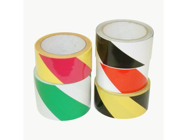 JVCC Hazard Warning Tape [6 mils thick] (HZ-8): 2 in. (48mm actual) x 18 yds. (Black with Yellow stripes)