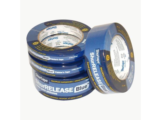 SHURTAPE CP 27 Painter's Tape, 24 mm W x 55 m L, 5.3 mil Thick, Blue, Rubber