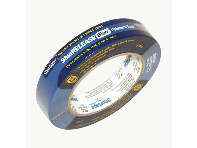 SHURTAPE CP 27 Painter's Tape, 24 mm W x 55 m L, 5.3 mil Thick, Blue, Rubber