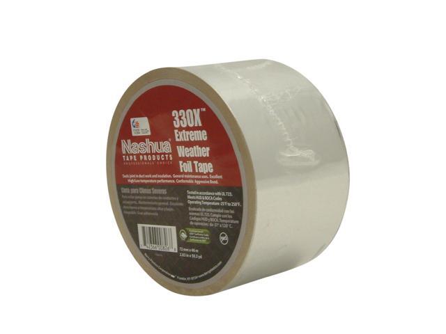 NASHUA 330X Extreme Weather Foil Tape, 2 13/16 in W x 50 1/4 yd L, 3.5 mil