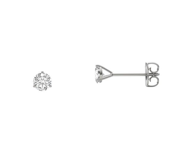 14K White Gold Moissanite by Charles & Colvard 4.0mm Round Stud Earrings, 0.46cttw DEW