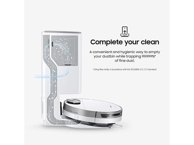 Samsung Jet Bot+ Wi-Fi Robot Vacuum Cleaner With Clean Station VR30T85513W White