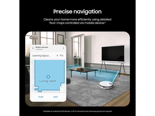 Samsung Jet Bot+ Wi-Fi Robot Vacuum Cleaner With Clean Station VR30T85513W White