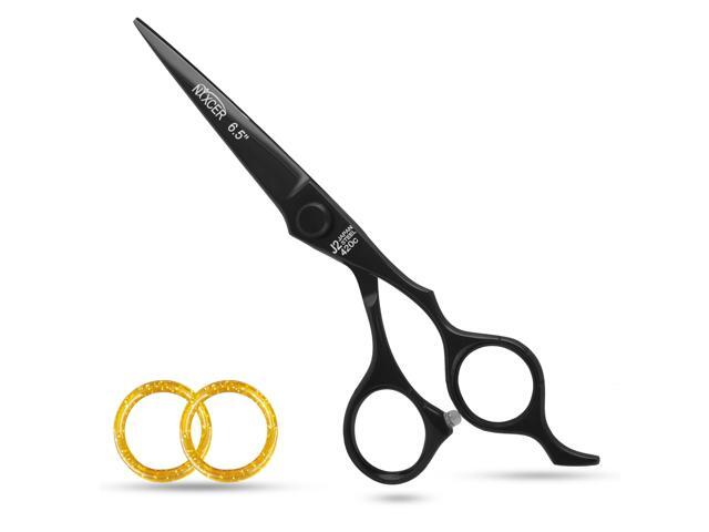 NIXCER PROFESSIONAL SERIES RAVEN RAZOR EDGE FLAT HEAD SCREW HAIR CUTTING SCISSORS 6.5' BLACK