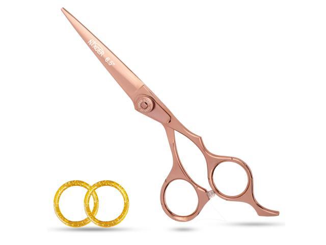 NIXCER PROFESSIONAL SERIES RAVEN RAZOR EDGE ADJUSTABLE SCREW HAIR CUTTING SCISSORS 6.5' ROSE GOLD
