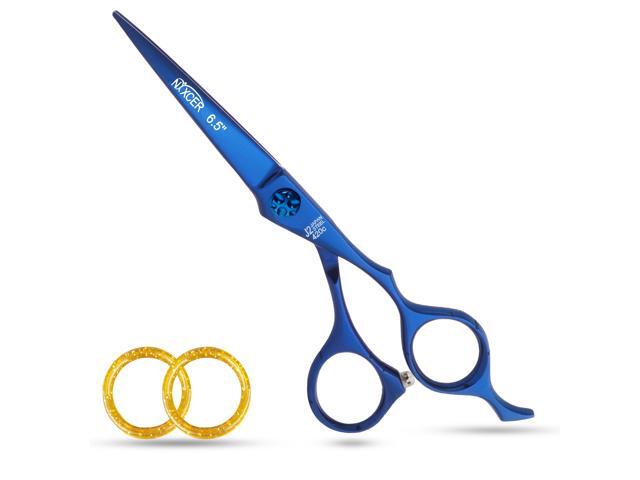 NIXCER PROFESSIONAL SERIES RAVEN RAZOR EDGE FOOTBALL SCREW HAIR CUTTING SCISSORS 6.5' BLUE