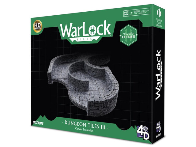 WarLock Tiles Dungeon Tile III Curves Expansion EZ Clips HD Miniatures WizKids