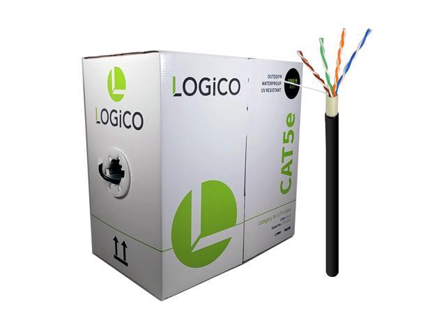 Cat5e UTP Outdoor Ethernet Network Cable Direct Burial 350MHZ 1000FT Black