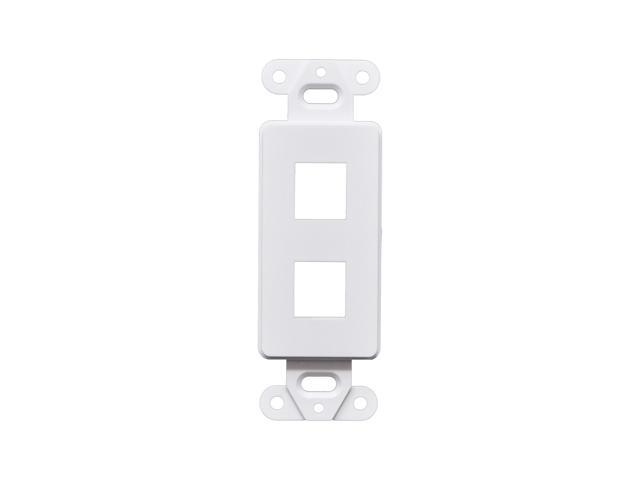 Decorator Style Keystone Jack 2 Port Modular Wall Insert Cover Plate White