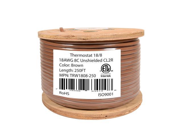 18/8 Thermostat Wire HVAC Bare Copper Cable CMR/Riser-Rated Power Circuit 250ft