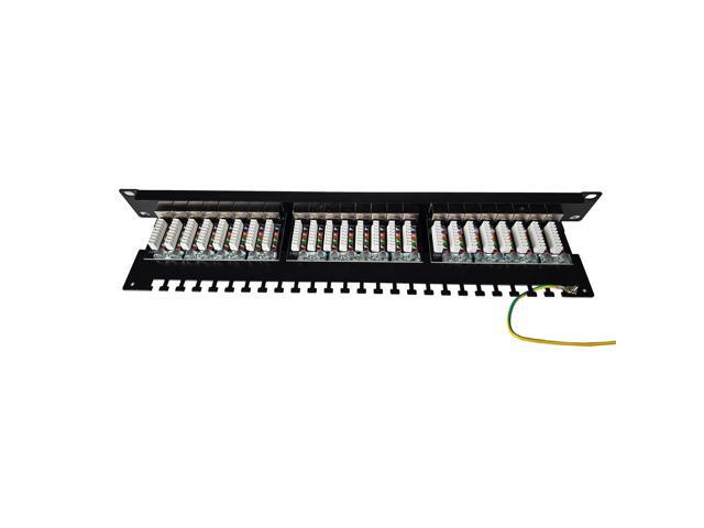 Cat6A Shielded 24 Port Network LAN Patch Panel 1U Rackmount 110