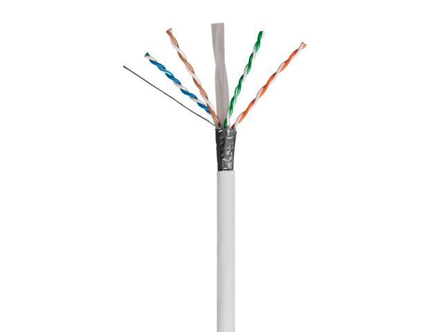 Cat6 FTP Shielded Riser (CMR) Bulk Ethernet Cable 550Mhz Pure Copper White 1000ft