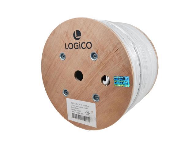 Cat6 FTP Shielded Riser (CMR) Bulk Ethernet Cable 550Mhz Pure Copper White 1000ft