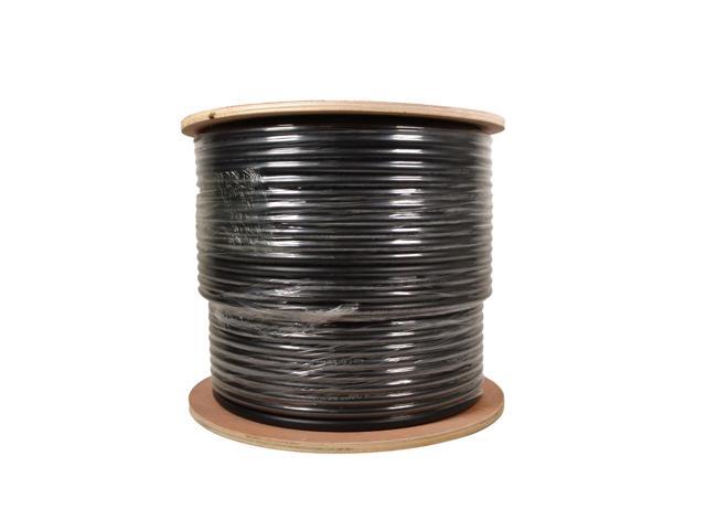 RG11 Coaxial Cable Tri Shield 14AWG Outdoor/Direct Burial Gel Filled Underground Gel Flooded Weather Resistant 1000ft Black Jacket