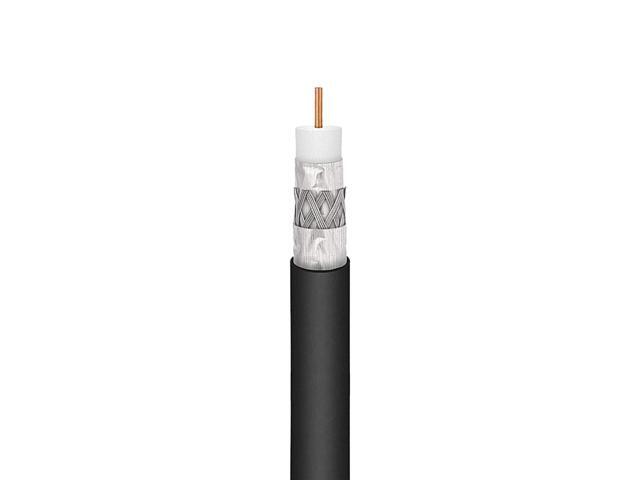 RG11 Coaxial Cable Tri Shield 14AWG Outdoor/Direct Burial Gel Filled Underground Gel Flooded Weather Resistant 1000ft Black Jacket